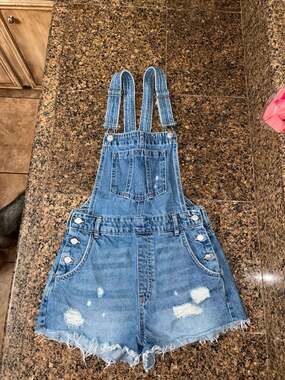 H&M Divided Distressed Denim Short Overalls US Size 4